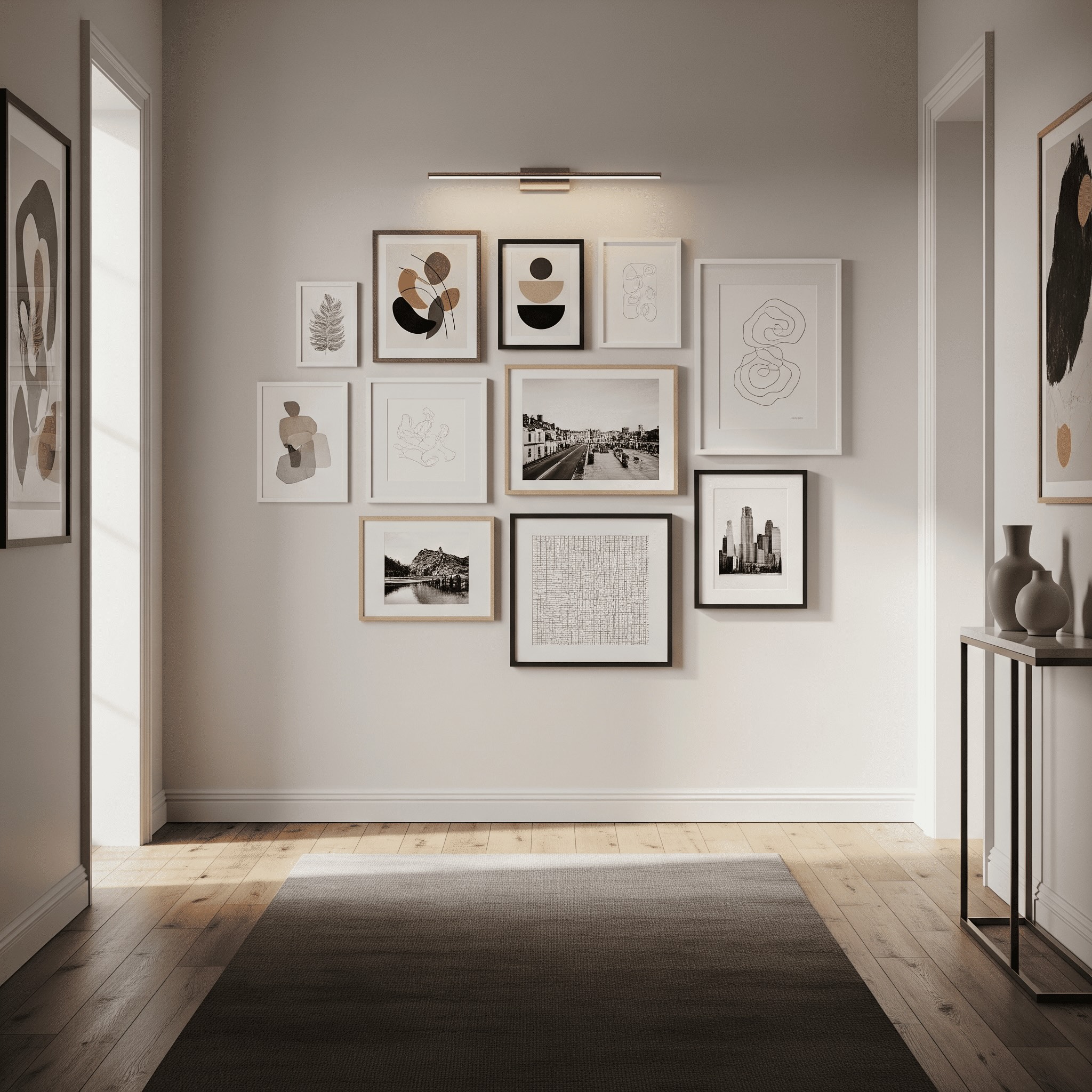 Hallway and Entryway Gallery Wall Layout Ideas