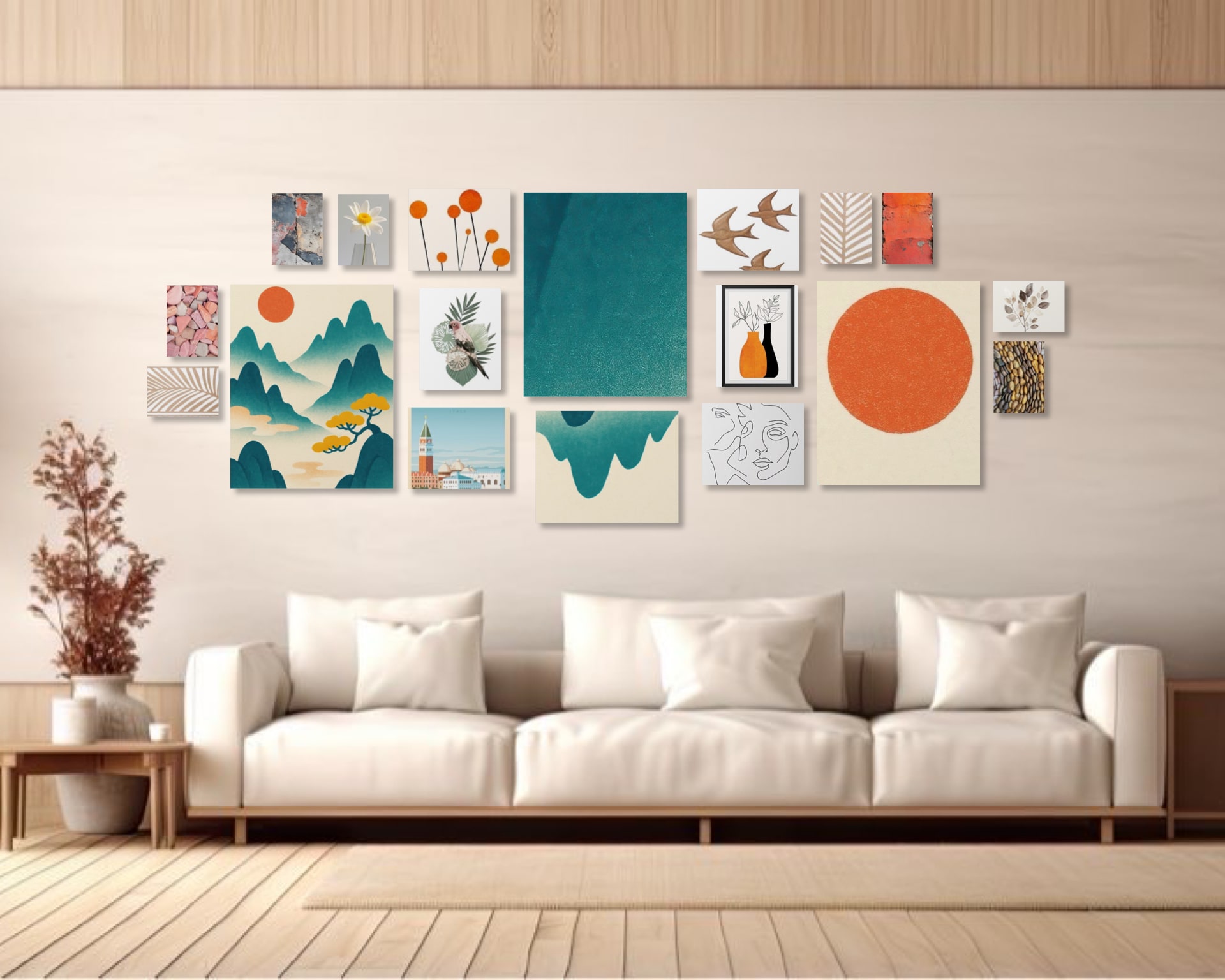 Living Room Gallery Wall Layout Ideas
