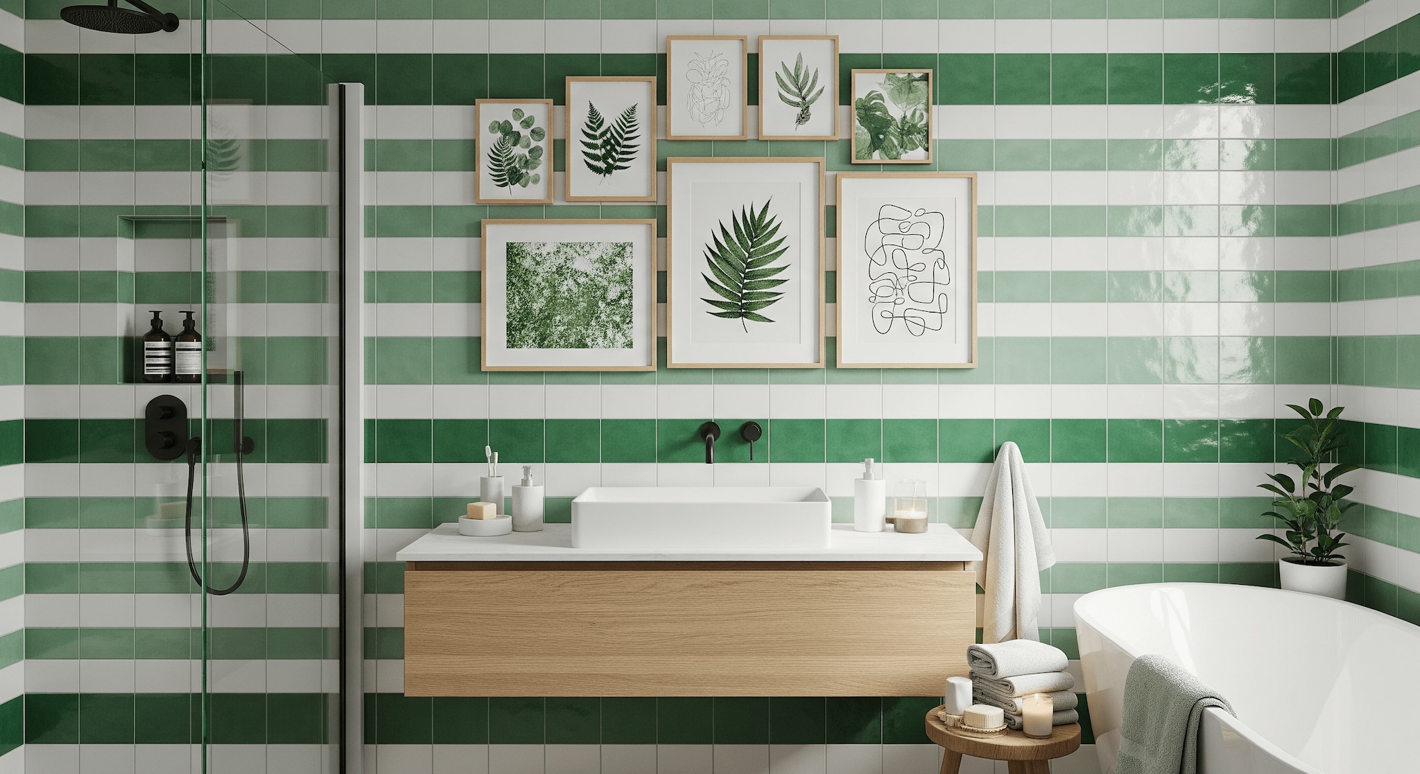 Gallery Wall Idea #12 - Bathroom & Restroom Gallery Wall Ideas