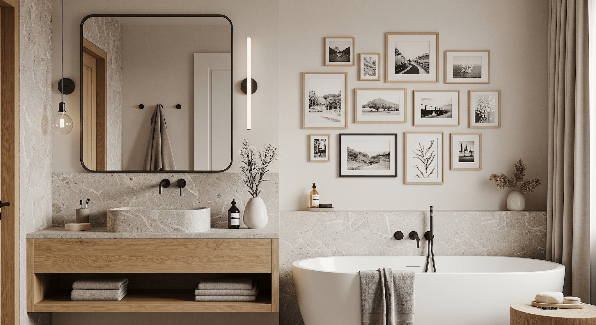 Gallery Wall Idea #13 - Bathroom & Restroom Gallery Wall Ideas