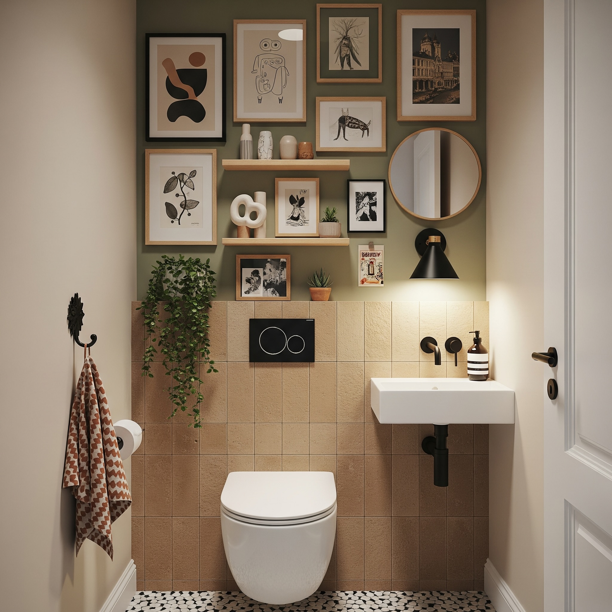 Gallery Wall Idea #15 - Bathroom & Restroom Gallery Wall Ideas