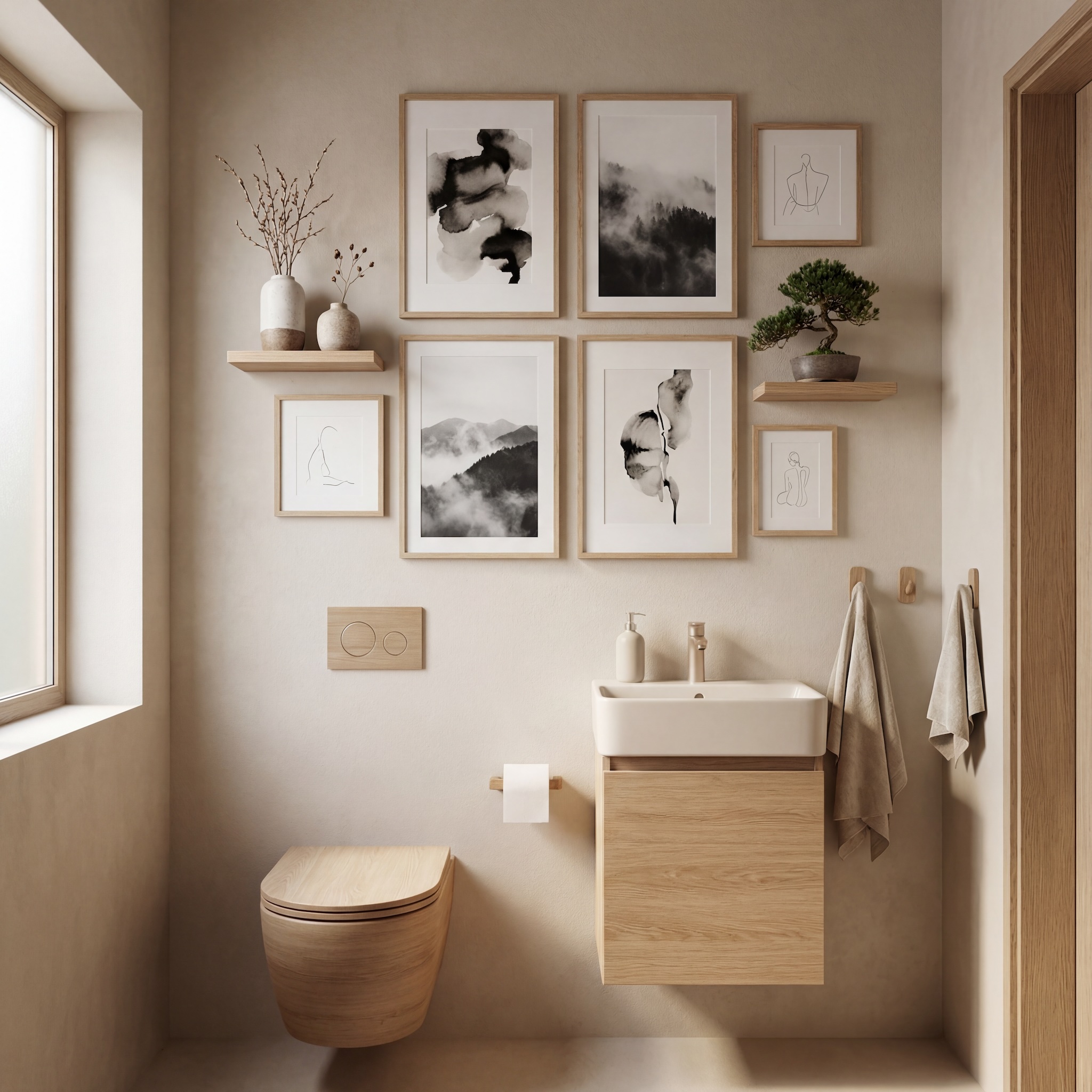 Gallery Wall Idea #3 - Bathroom & Restroom Gallery Wall Ideas