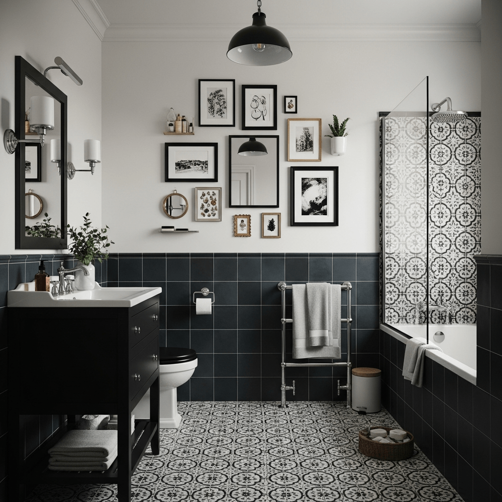 Gallery Wall Idea #7 - Bathroom & Restroom Gallery Wall Ideas