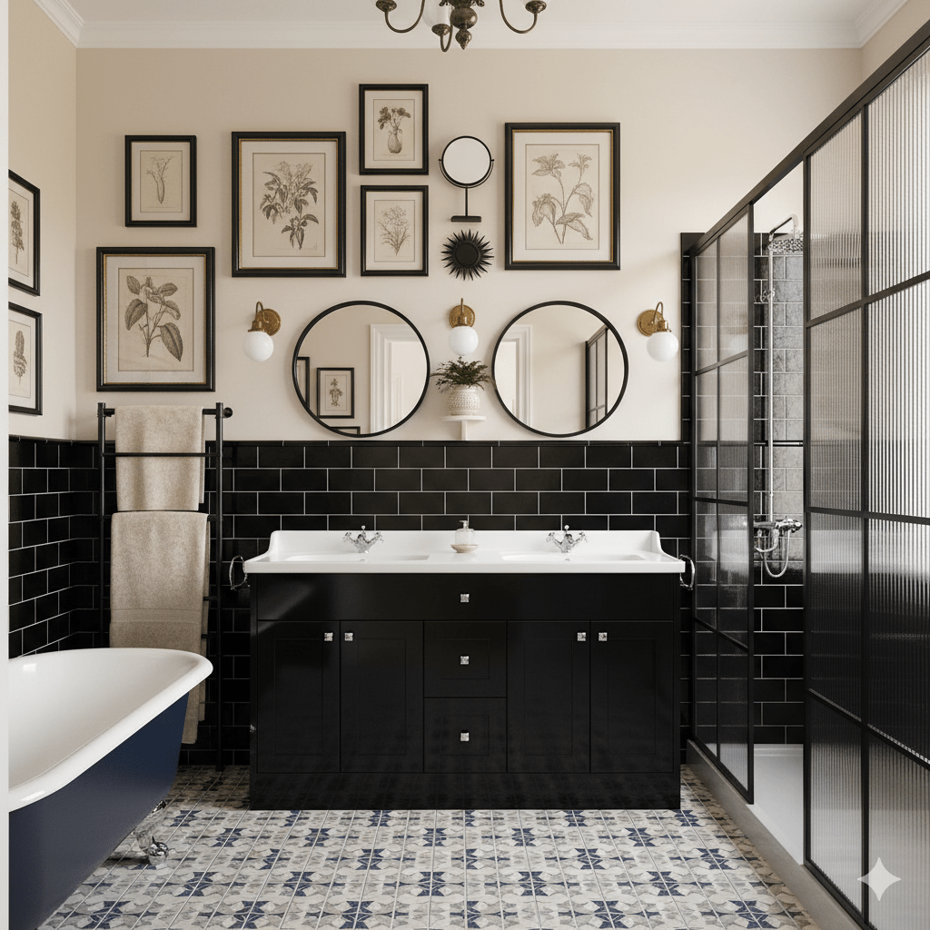 Gallery Wall Idea #8 - Bathroom & Restroom Gallery Wall Ideas