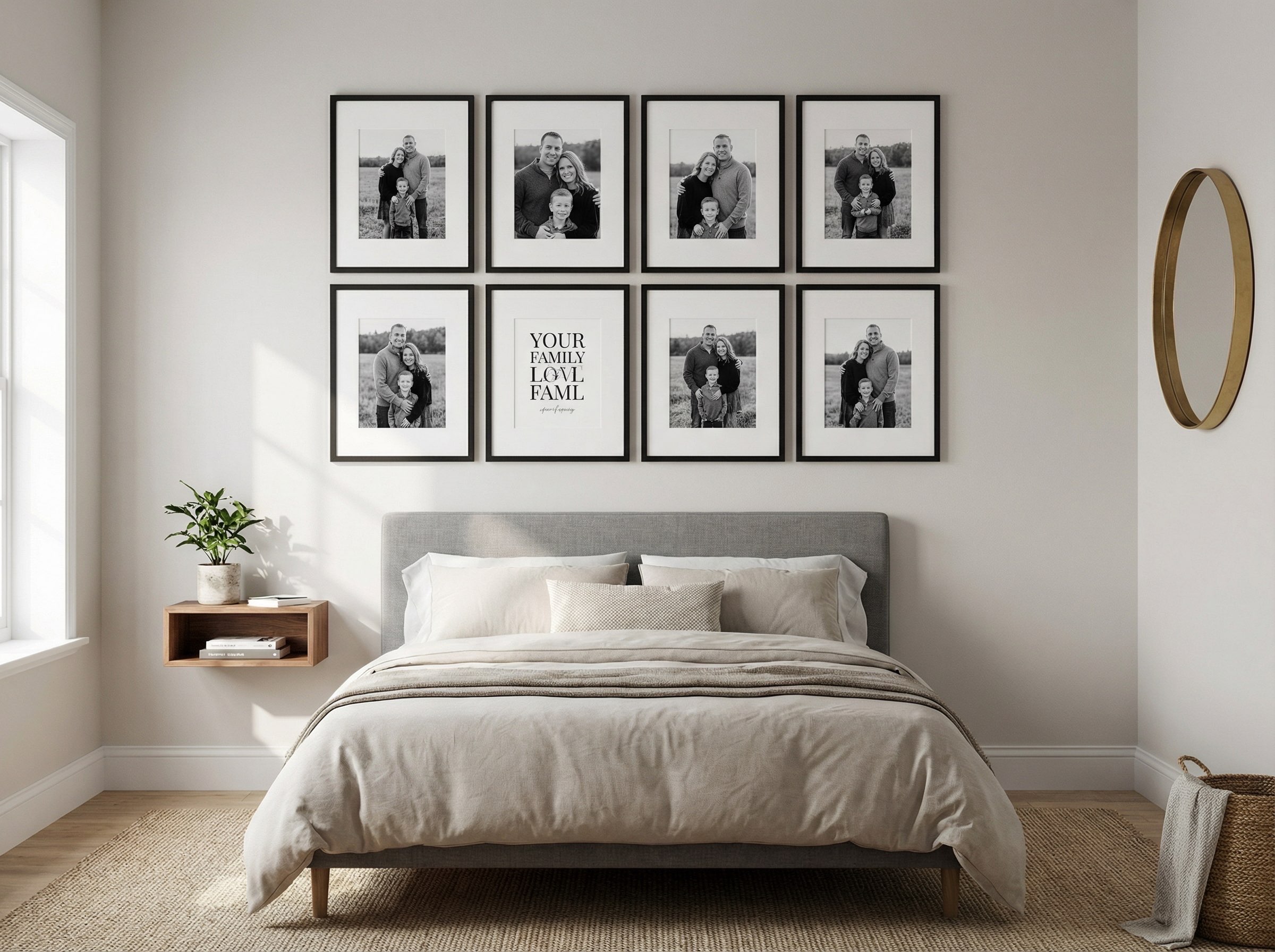 Gallery Wall Idea #11 - Bedroom Gallery Wall Ideas