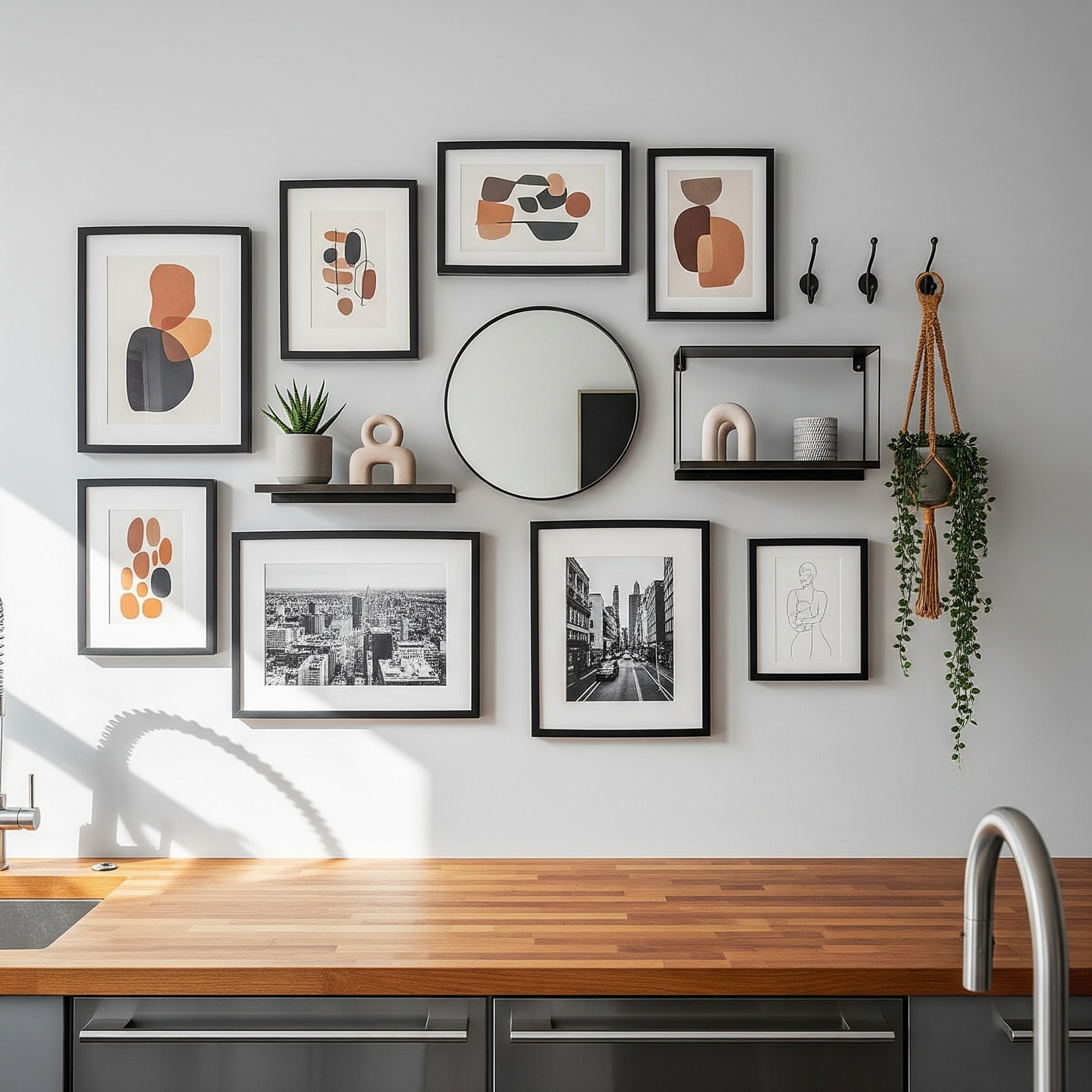 New York Kitchen with Black Metal Accents, Loft Chic and Industrial Style